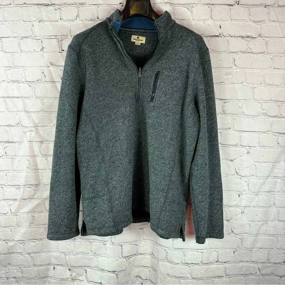 men's woolrich grey 1/4 zip pullover sz  XL